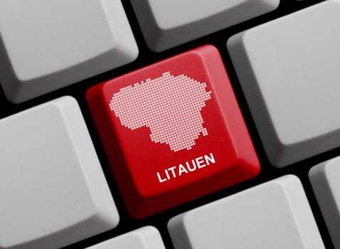 Lithuania - Outline on Keyboard