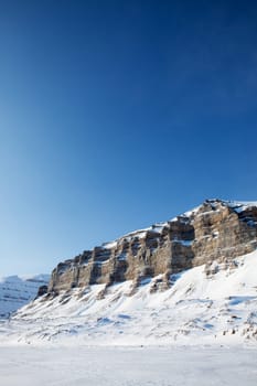 A panorama landscape on Spitsbergen Island, Svalbard, Norway