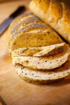 Fresh home-made onion and rice bread garnished with poppy seeds