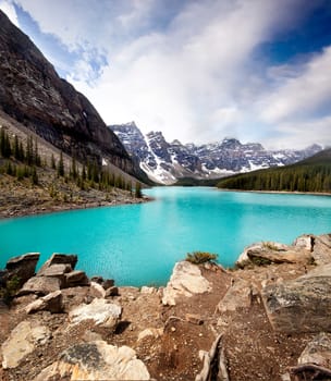 Landscape of Moraine Lake, Banff National Park, Alberta, Canada