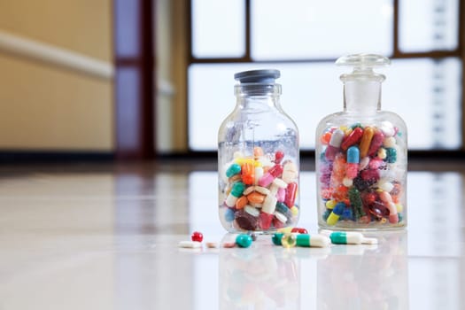 Bottle of tablets, capsules and medical drug