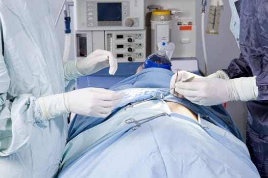 Closeup of a surgery in the operation theatre