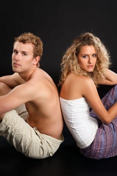 The first row of young couple.