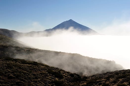 El Teide on Tenerife with cloud bank