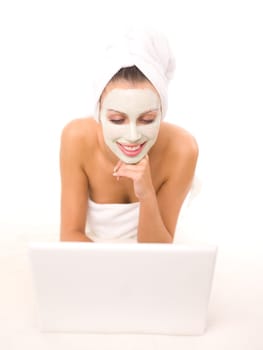 Portrait of beautiful woman during spa treatment
