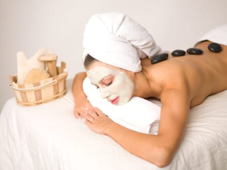 Portrait of beautiful woman during spa treatment