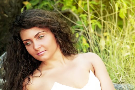 Outdoor portrait of a young beautiful woman