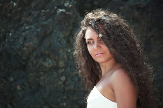Outdoor portrait of a young beautiful woman