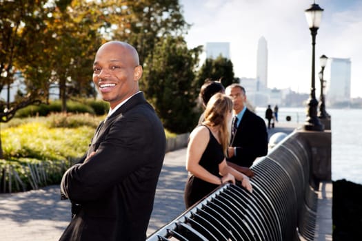An African American business man with a big smile