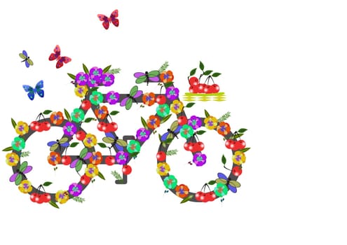 bicycle made of flowers