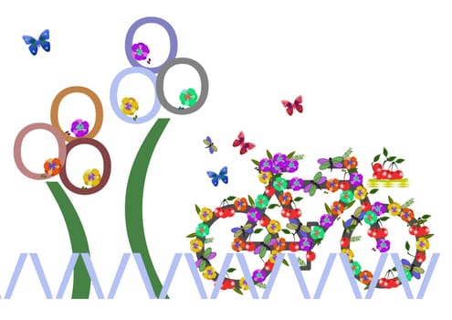 bicycle made of so many spring flowers