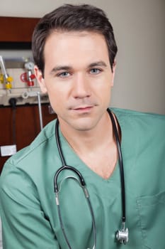 Portrait of male doctor in hospital