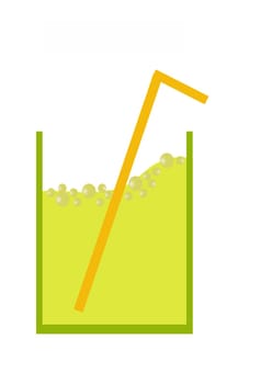 glass of lemonade with straw