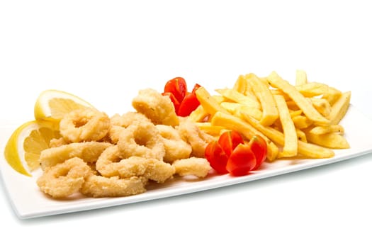 a dish with mixed fried