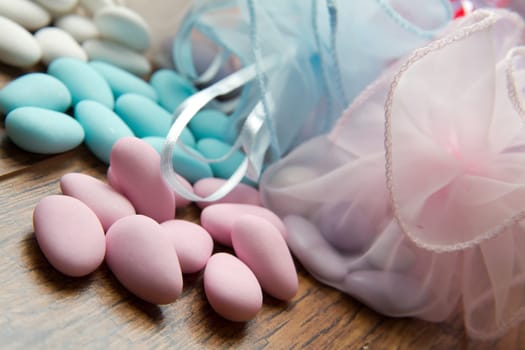 different colored candy favor