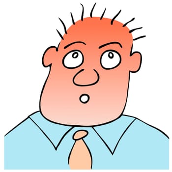 illustration of the astonished man - puzzled expression