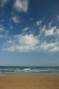 Empty Beautiful and sunny spanish beach