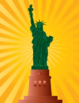 Statue of Liberty on Staten Island in New York City Illustration