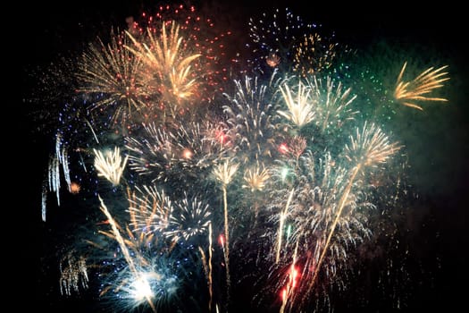 Beautiful Chinese new year firework at night
