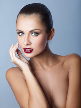 Portrait of beautiful brunette and sexy woman