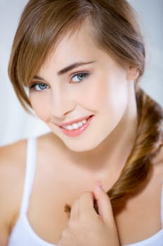 Portrait of cute and happy teenage girl