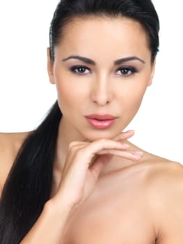 Portrait of beautiful woman looking at camera