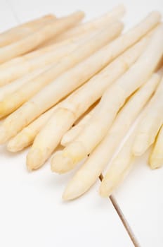 Spears of Fresh Uncooked White Asparagus - Shallow Depth of Field