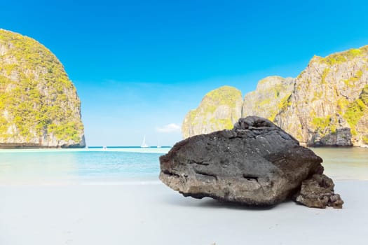 Maya bay at sunrise time. Phi phi island