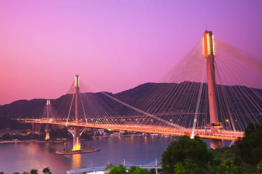 Ting Kau Bridge. Cable-stayed bridge in Hong Kong