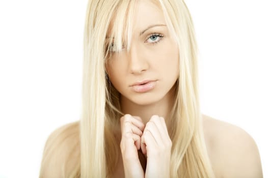 Portrait of Fresh and Beautiful young blond woman