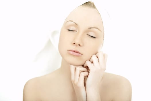 Portrait of Fresh and Beautiful young blond woman