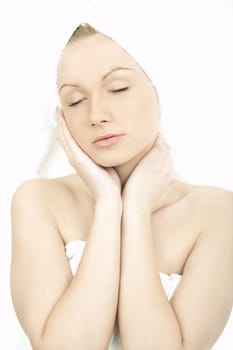 Portrait of Fresh and Beautiful young blond woman