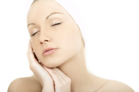 Portrait of Fresh and Beautiful young blond woman