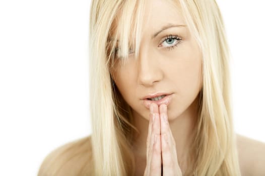 Portrait of Fresh and Beautiful young blond woman