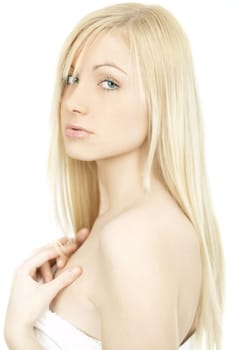 Portrait of Fresh and Beautiful young blond woman