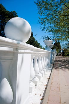 terrace overlooking the street with concrete balustrade