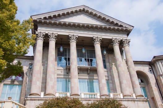 The monument of architecture of the Stalin era. Sanatorium Metalurg. Sochi