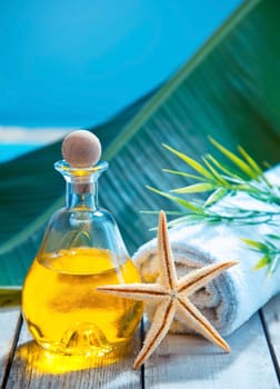 Relax with an essential oil aromatherapy treatment at a marine resort spa alongside a tropical ocean