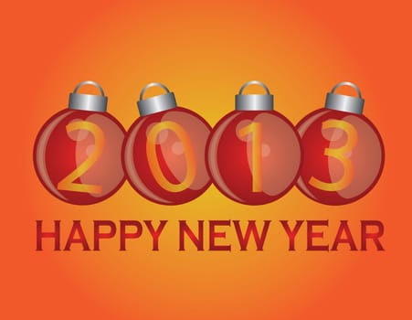 2013 Happy New Year Christmas Ornaments Illustration