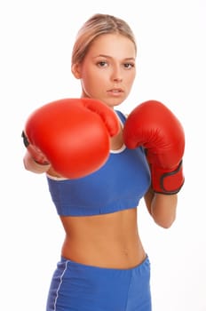 Young beautiful woman during fitness time and exercising