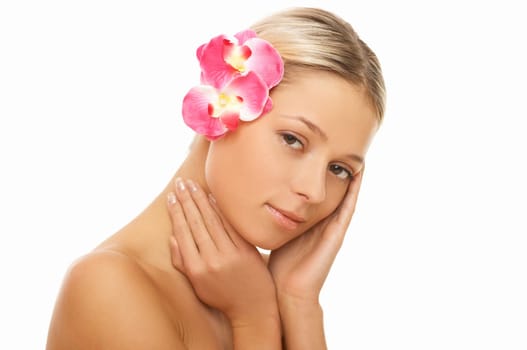 Portrait of beautiful woman before spa treatment