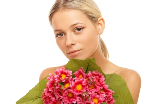Portrait of beautiful woman before spa treatment