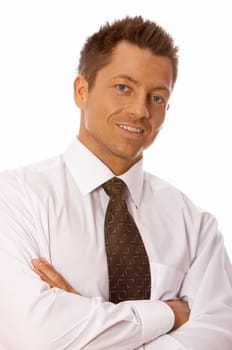 Portrait of handsome businessman isolated on white