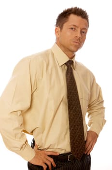 Portrait of handsome businessman isolated on white