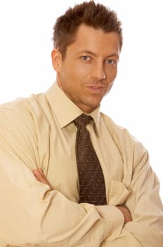 Portrait of handsome businessman isolated on white