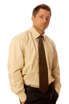 Portrait of handsome businessman isolated on white
