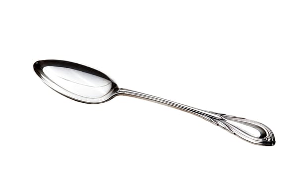 Isolation of silver engraved tea spoon with pen tool path in file
