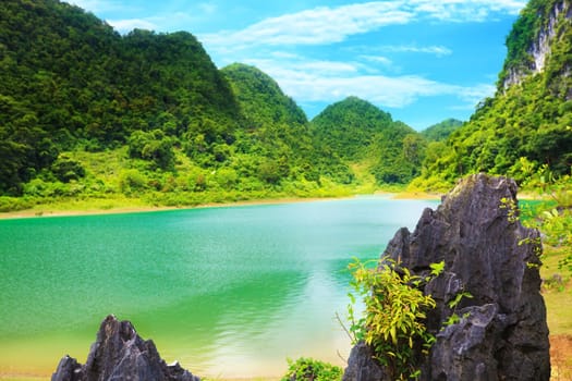 Thang Hen lake. Province Cao Bang. Vietnam