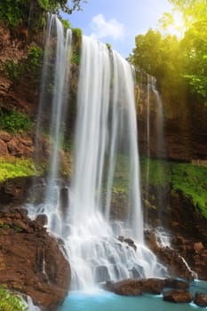 Waterfall in rain forest