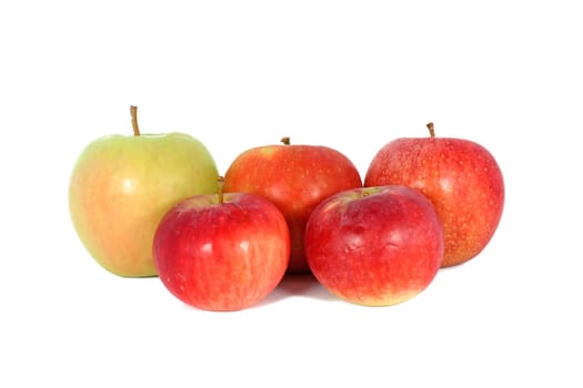 Ripe fresh apples, isolated on white